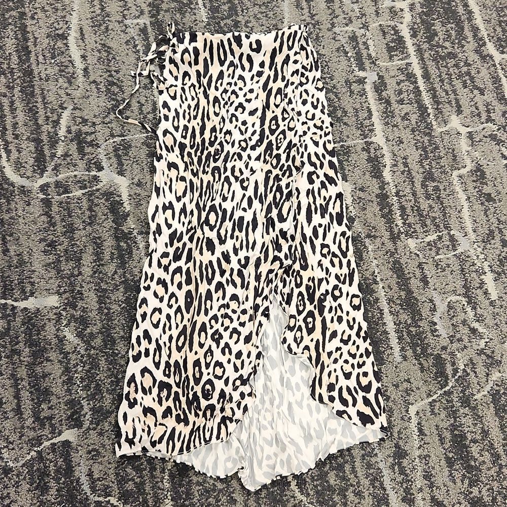 NBD Leopard Print Wrap Skirt S